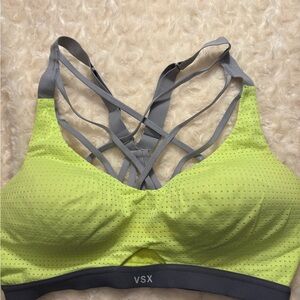 VSX Neon Yellow and Gray Sports Bra